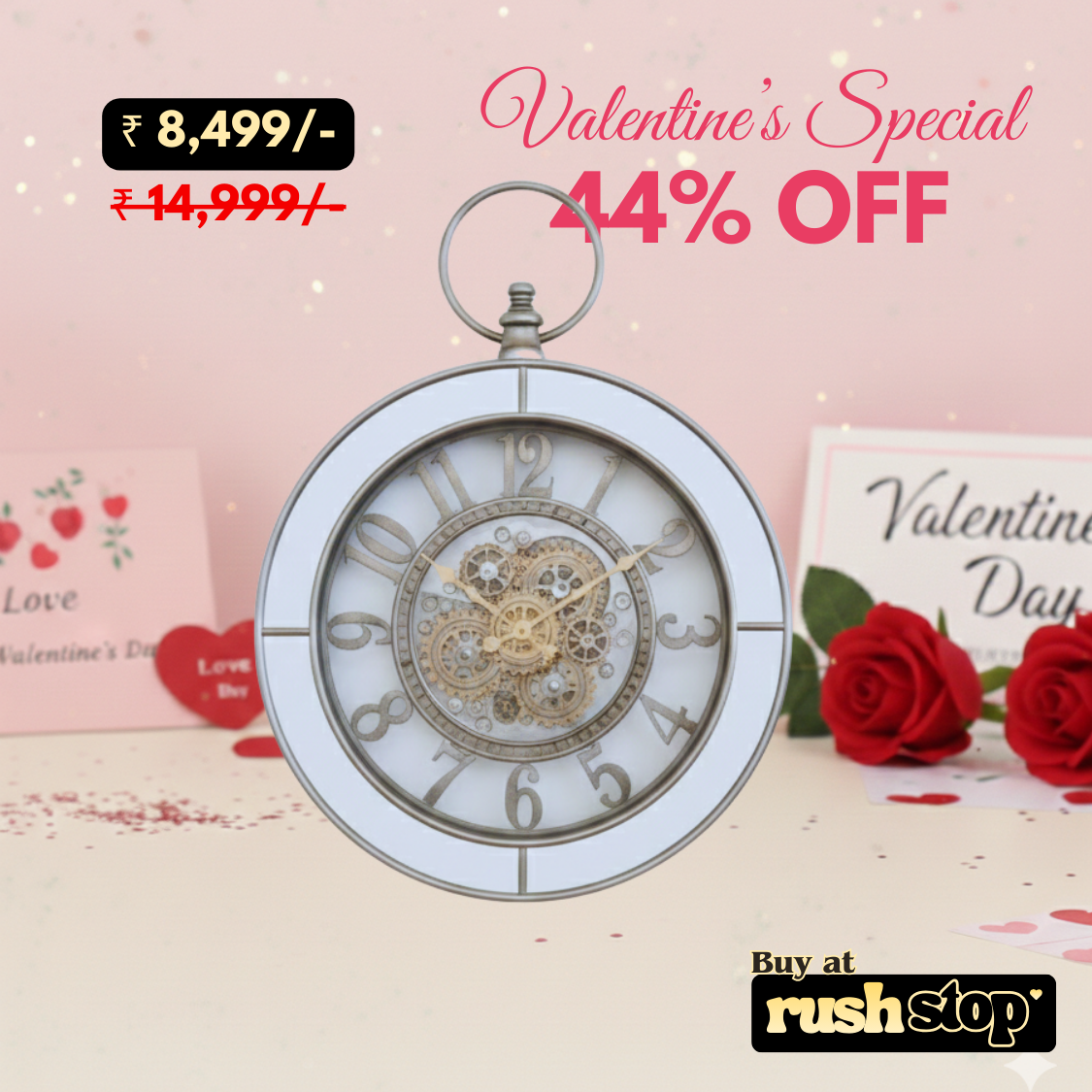 Antique Steampunk Gear Wall Clock