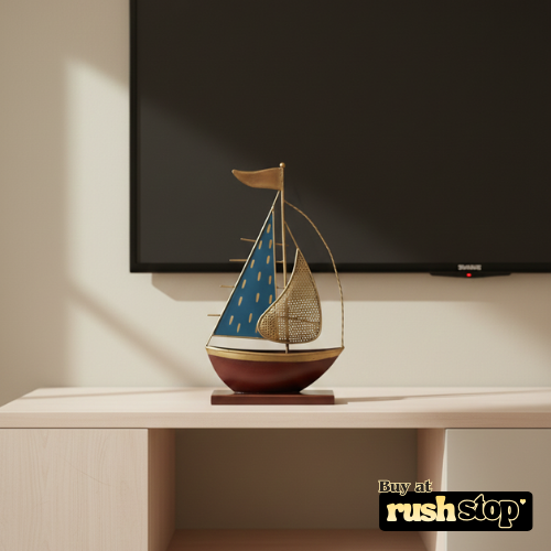 Artisanal Metal Turkish Sailboat Showpiece