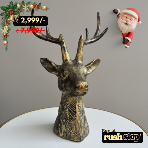 Homesake Brass Dear Head Sculpture