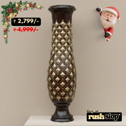 Hammered Gold Decorative Floor Vases