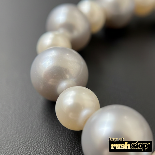 Iridescent Silver-Peach Freshwater Pearl Bracelet