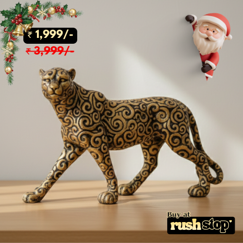 Luxury Golden Panther Figurine Set of 1