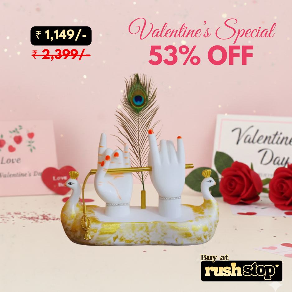 Gold-Plated Lord Krishna Hands with Flute – Spiritual Home Decor
