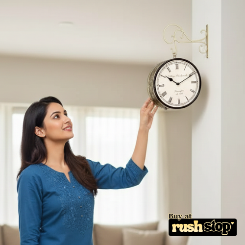 Vintage Victoria London Double-Sided Station Wall Clock