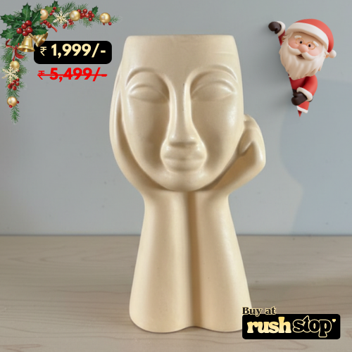 White Ceramic Mother Bust Vase