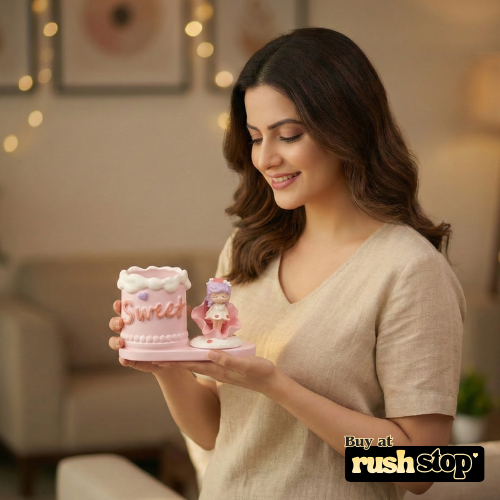 Desk Organizer & Pencil Stand with Girl Figurine