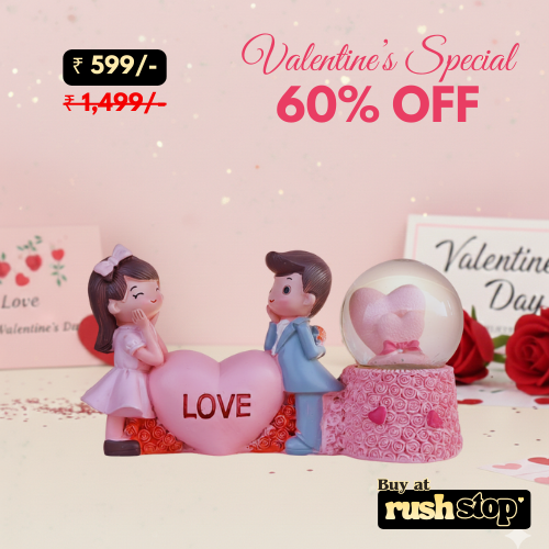 Romantic Love Couple Figurine with Crystal Ball