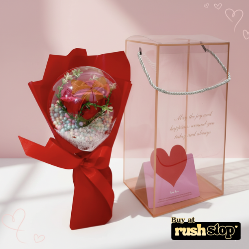 Romantic Rose Bouquet in Balloon Gift Box