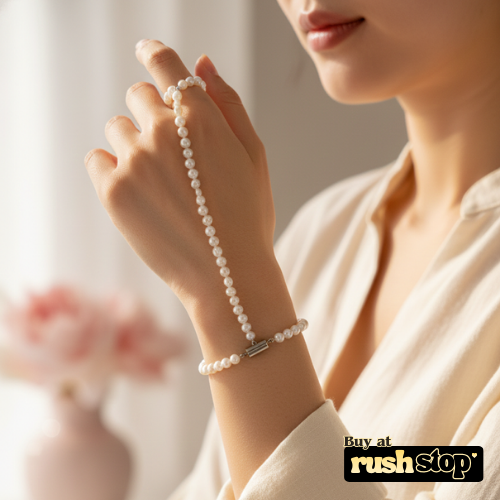 Timeless natural freshwater pearl hand harness chain bracelet