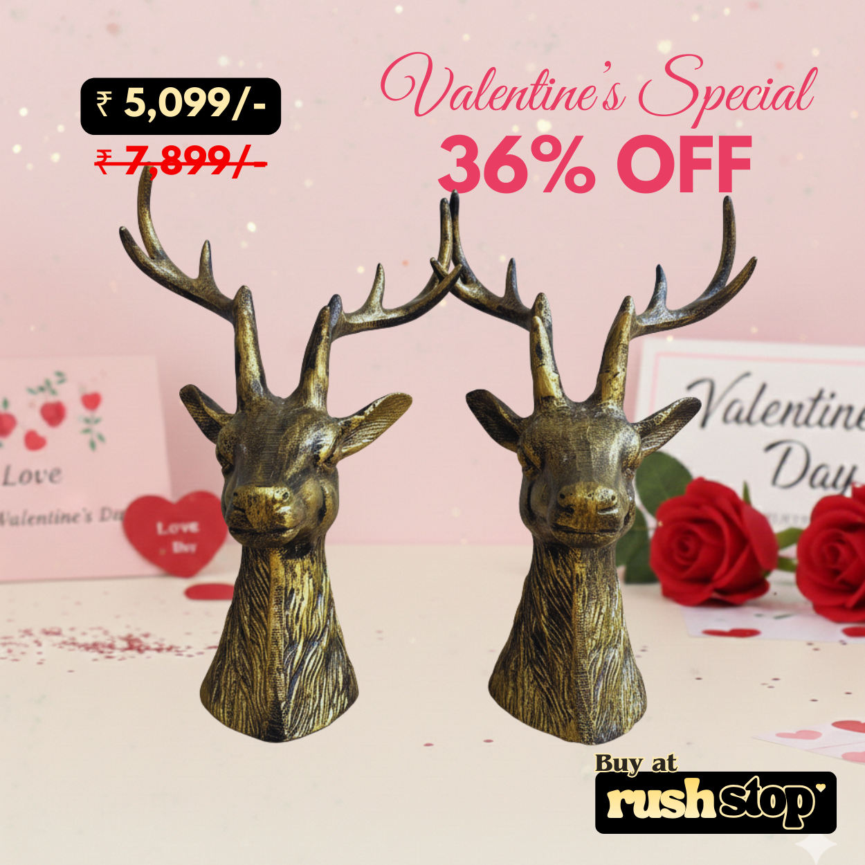 Gharnish Deer Head Sculpture Showpiece