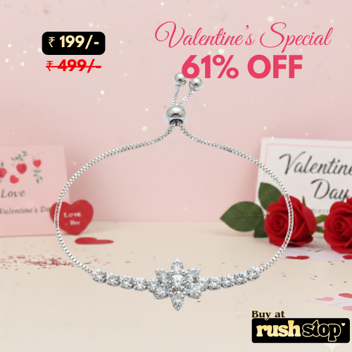 Sparkling Floral Crystal Bolo Bracelet