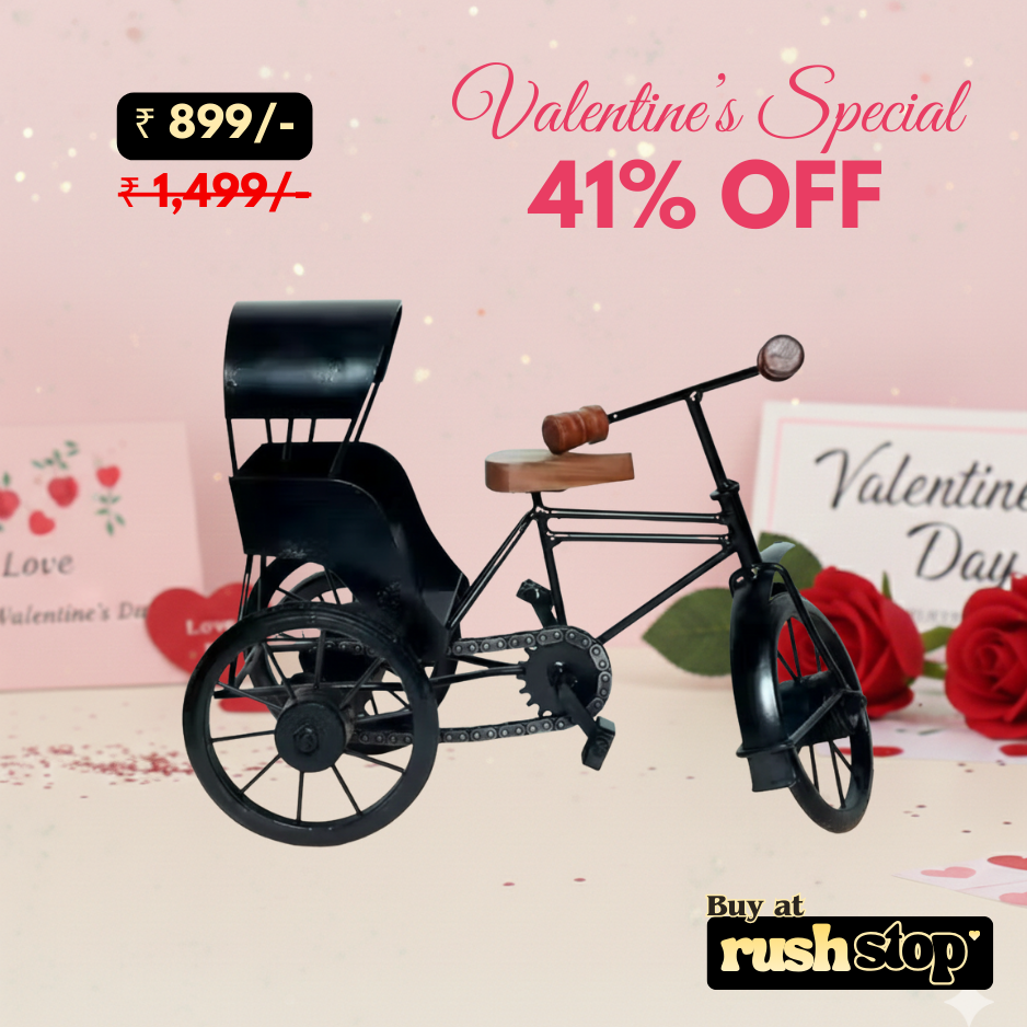 Vintage Handcrafted Metal Rickshaw Model