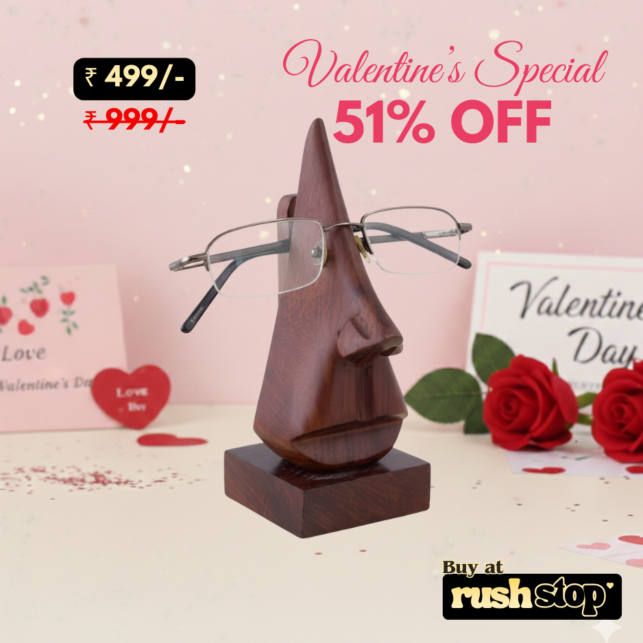 A S Handicrafts Hand-Carved Wooden Spectacle Holder