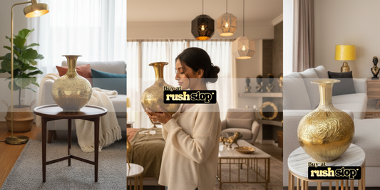 Luxury Handcrafted Brass Vase – A Timeless Accent Piece for Elegant Indian Home Decor