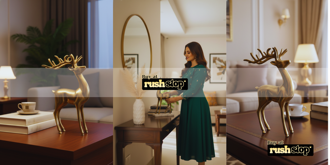 Brass Reindeer Table Decor By RushStop