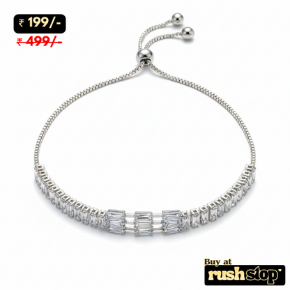 Elegant CZ Baguette Slider Bracelet