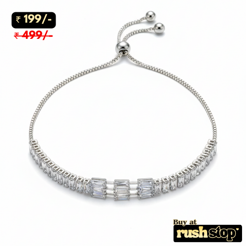 Elegant CZ Baguette Slider Bracelet