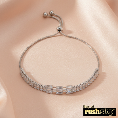 Elegant CZ Baguette Slider Bracelet