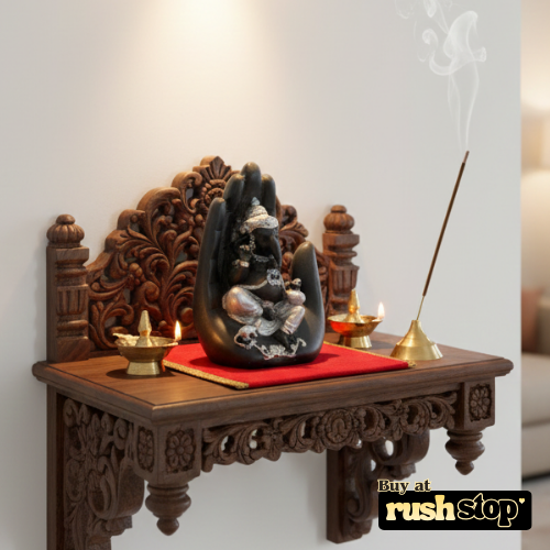 Contemporary Blessing Ganesha Idol in Hand Sculpture Stand