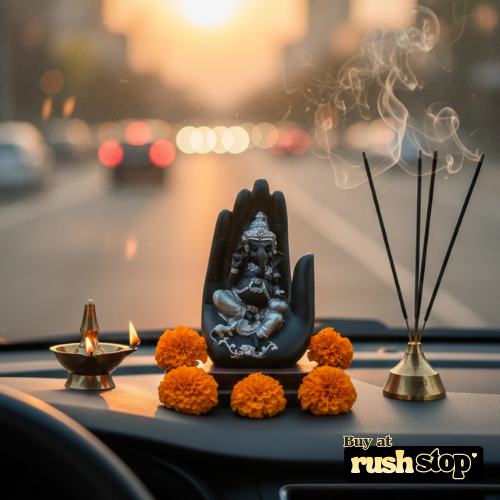 Contemporary Blessing Ganesha Idol in Hand Sculpture Stand