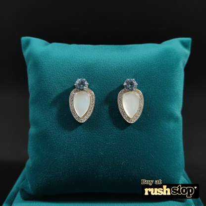 Elegant Pearl and Crystal Stud Earrings Set of 5