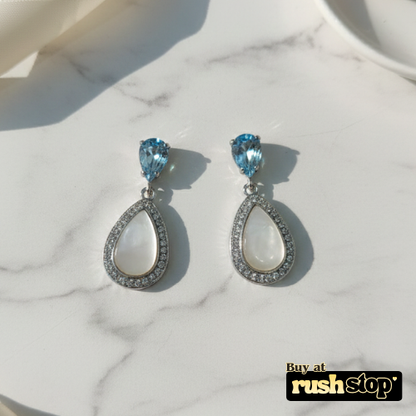 Elegant Pearl and Crystal Stud Earrings Set of 5