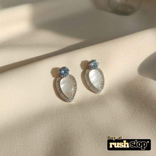 Elegant Pearl and Crystal Stud Earrings Set of 5