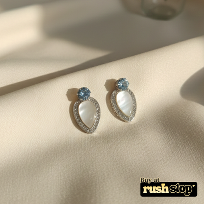 Elegant Pearl and Crystal Stud Earrings Set of 5