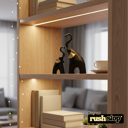 Black and gold geometric elephant figurine set modern decor