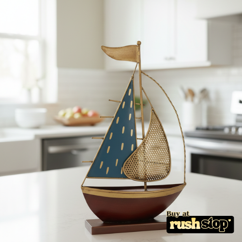 Artisanal Metal Turkish Sailboat Showpiece