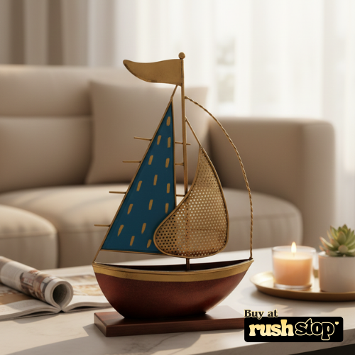 Artisanal Metal Turkish Sailboat Showpiece