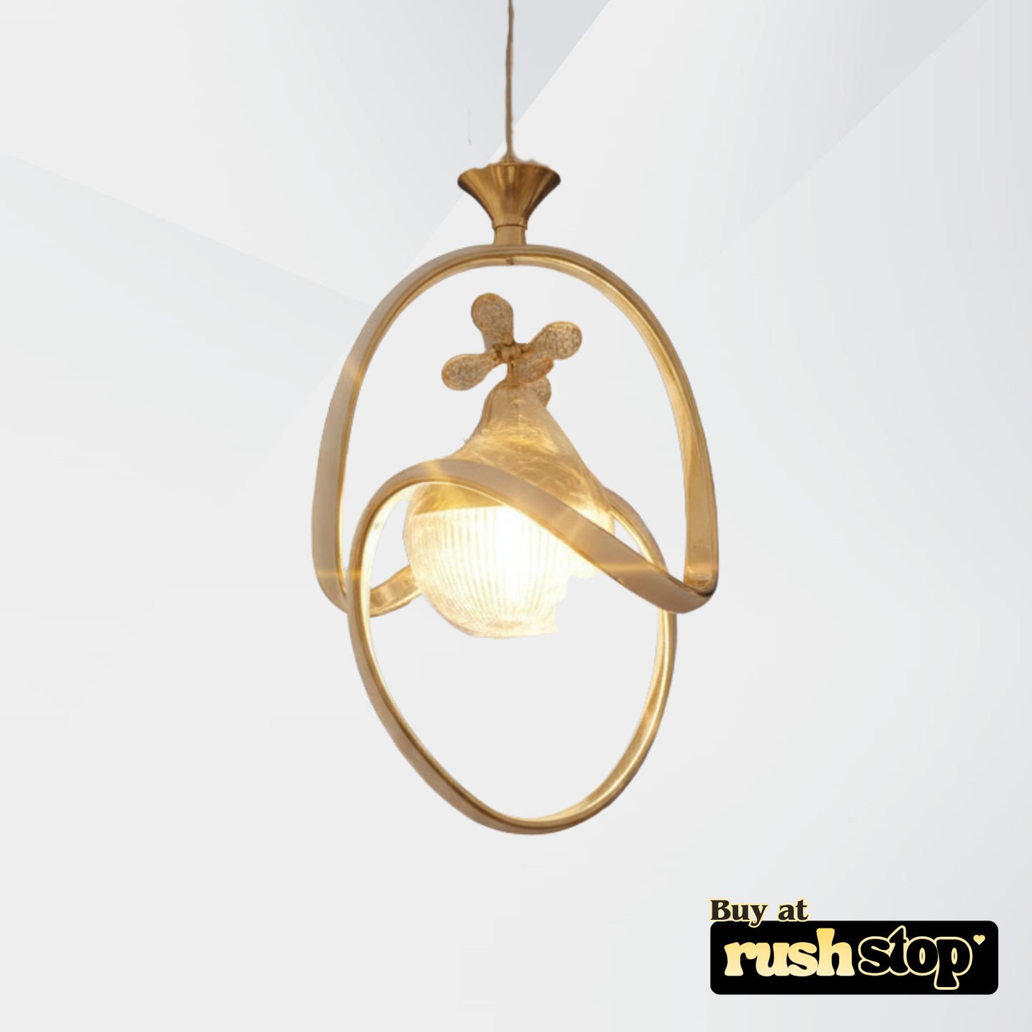 Golden ceiling pendant light by Rush Stop, suited for resin home decor and handcrafted decor India styling.