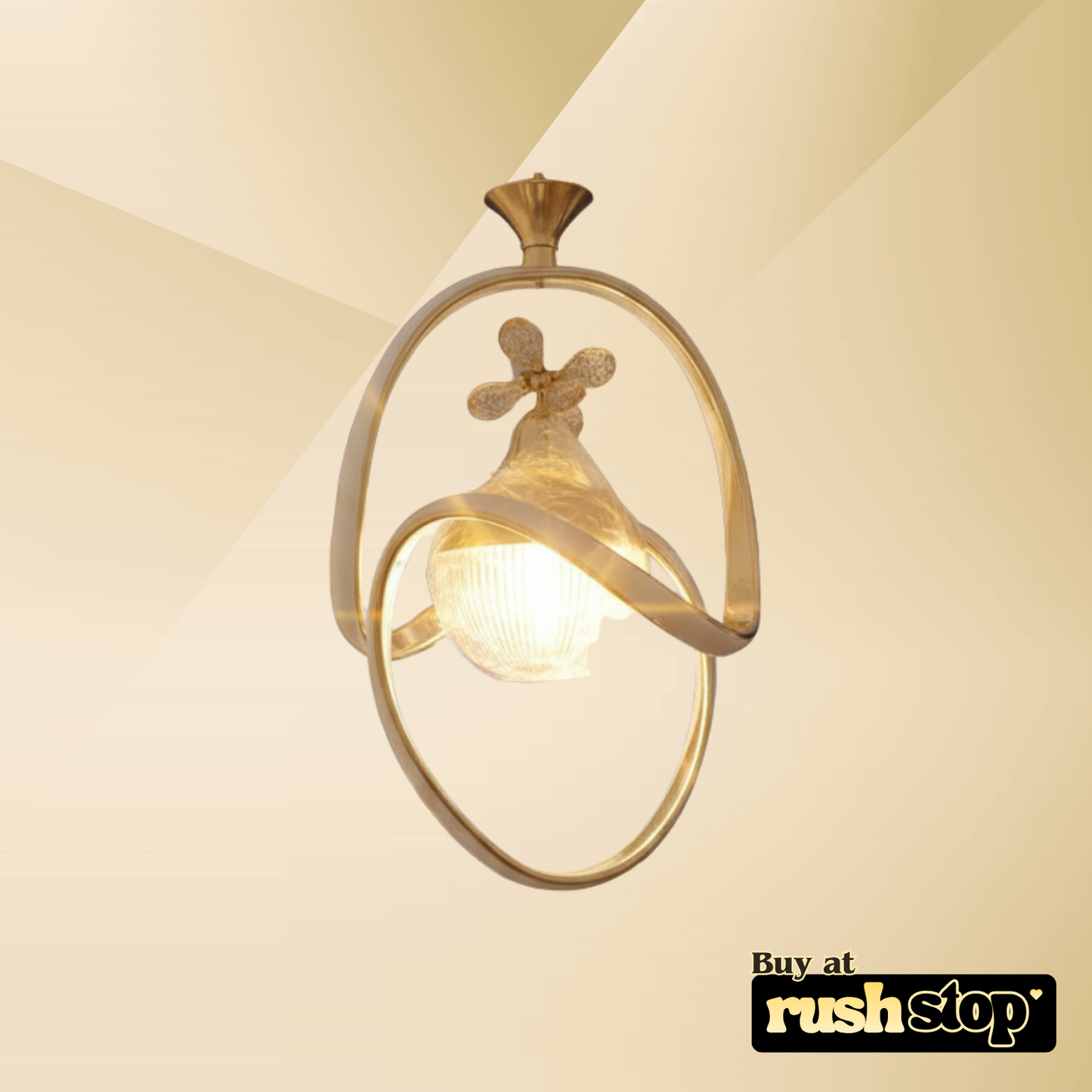 Artistic golden hanging ceiling lamp, designer resin sculpture, handcrafted decor India, premium resin decor India – Rush Stop, free shipping home decor India.