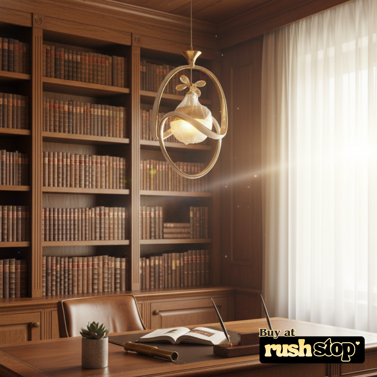 Artistic golden hanging ceiling lamp, designer resin sculpture, handcrafted decor India, premium resin decor India – Rush Stop, free shipping home decor India.