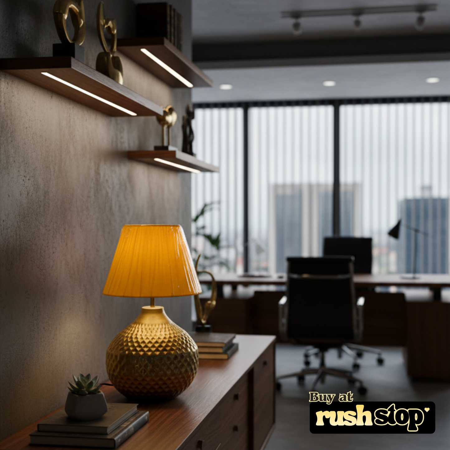 Designer resin sculpture Brass table lamp, handcrafted decor India – Rush Stop, free shipping home decor India.