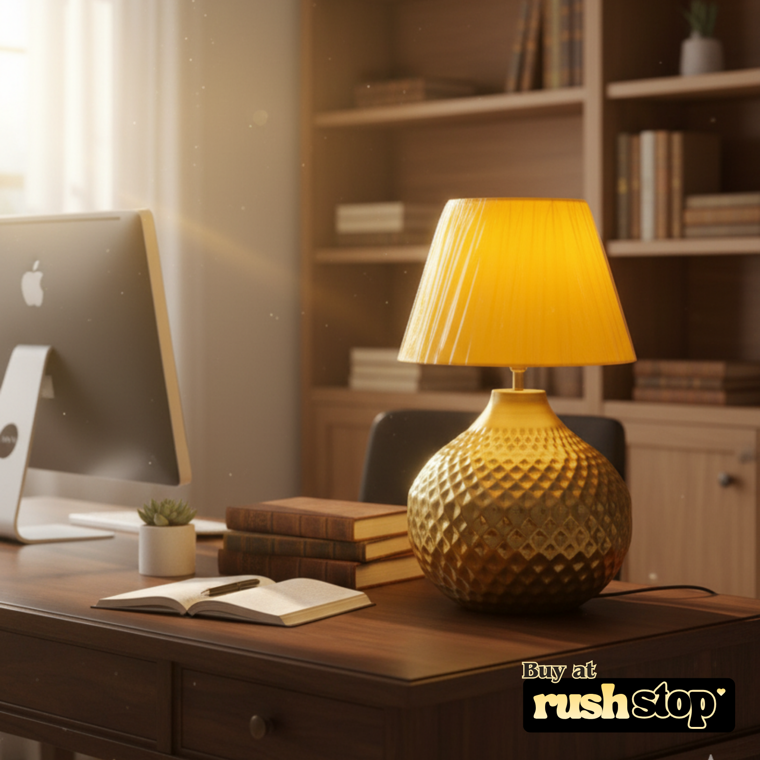 Designer resin sculpture Brass table lamp, handcrafted decor India – Rush Stop, free shipping home decor India.