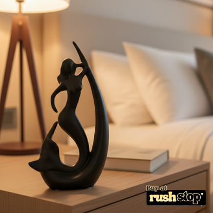 Abstract mermaid and dolphin sculpture modern marine decor
