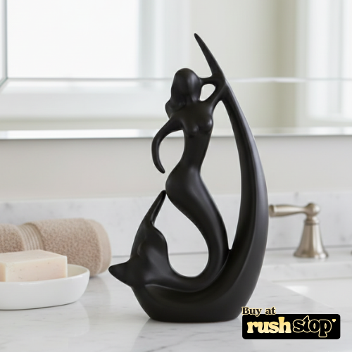 Abstract mermaid and dolphin sculpture modern marine decor