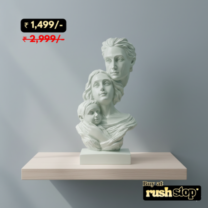 Handcrafted family sculpture mother father child figurine