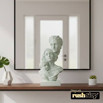 Handcrafted family sculpture mother father child figurine