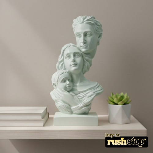 Handcrafted family sculpture mother father child figurine