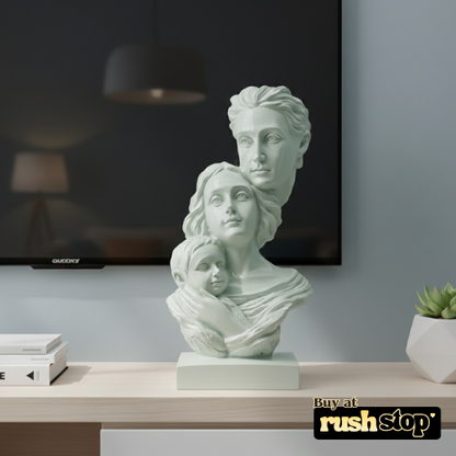 Handcrafted family sculpture mother father child figurine