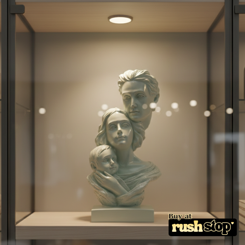 Handcrafted family sculpture mother father child figurine