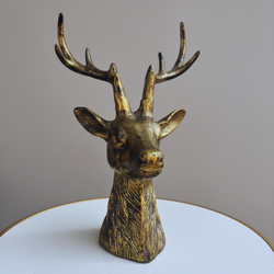 Homesake Brass Dear Head Sculpture