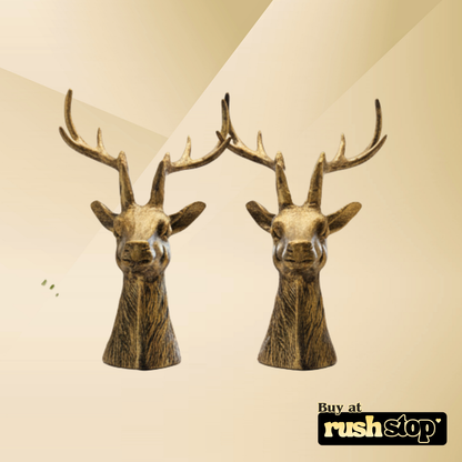 Gharnish deer showpiece, designer resin sculpture, handcrafted decor India, premium resin decor India – Rush Stop, free shipping home decor India.
