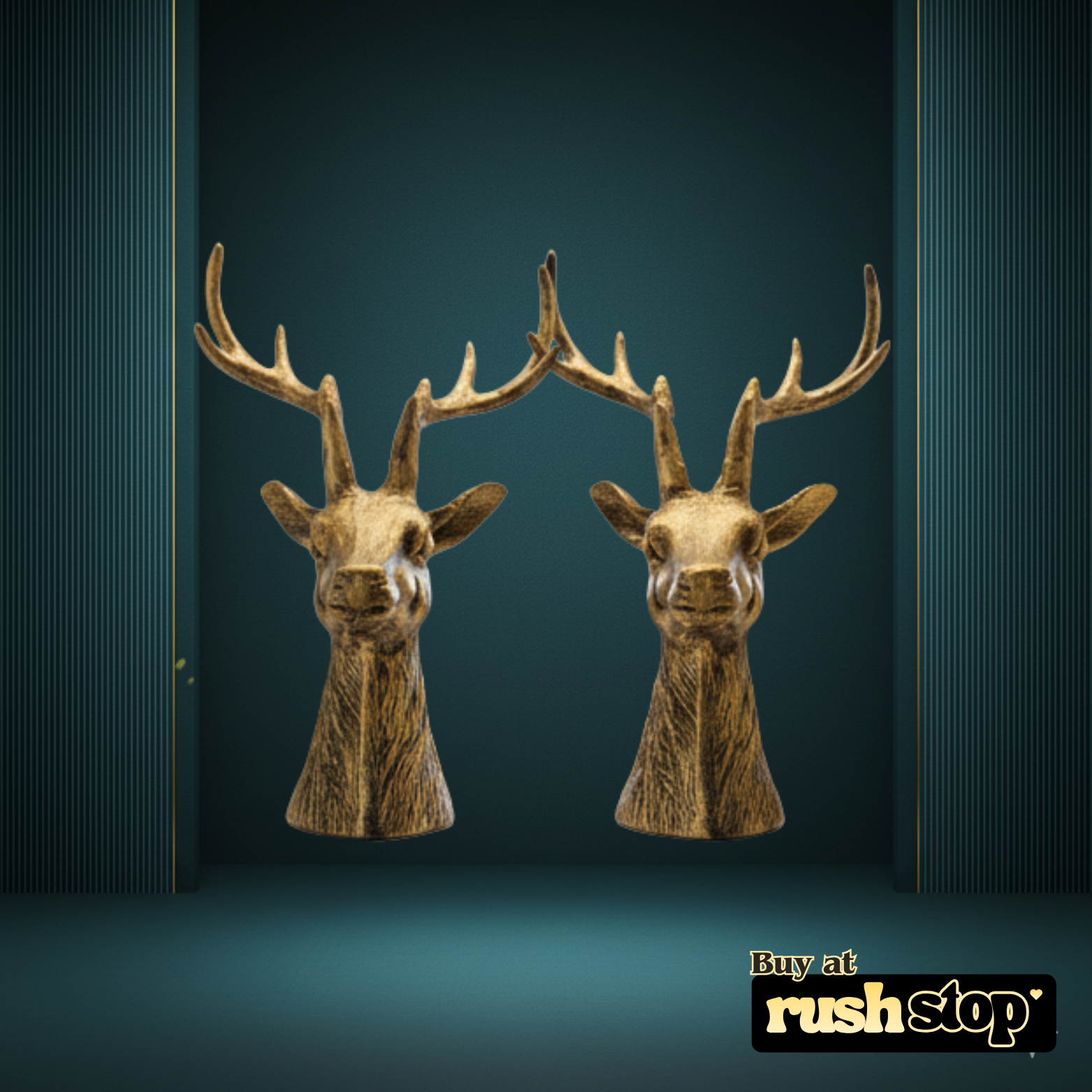Gharnish deer showpiece, designer resin sculpture, handcrafted decor India, premium resin decor India – Rush Stop, free shipping home decor India.