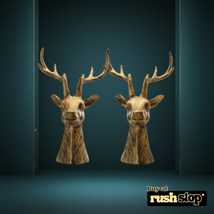 Gharnish deer showpiece, designer resin sculpture, handcrafted decor India, premium resin decor India – Rush Stop, free shipping home decor India.