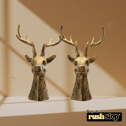 Gharnish deer showpiece, designer resin sculpture, handcrafted decor India, premium resin decor India – Rush Stop, free shipping home decor India.