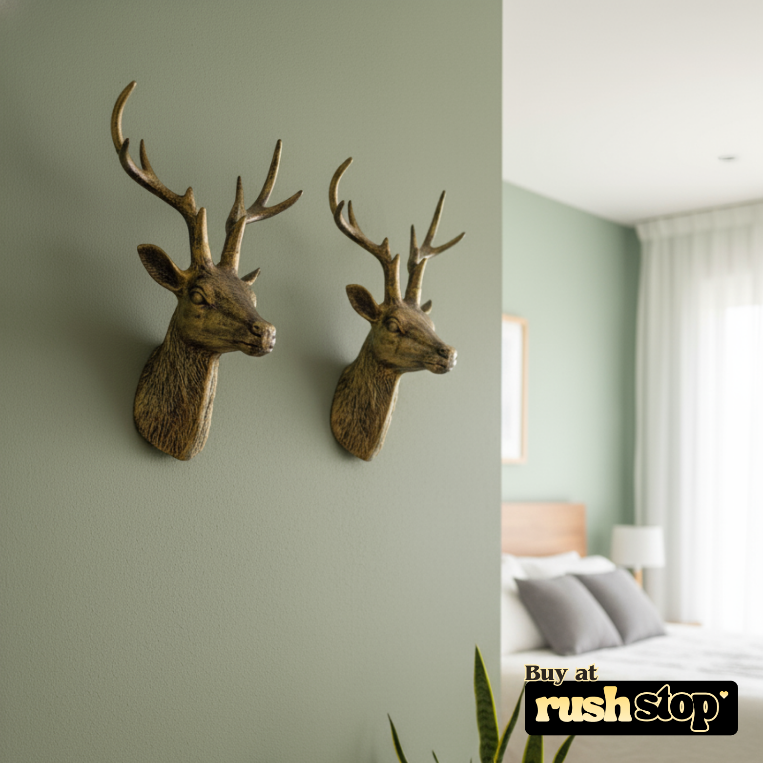 Gharnish deer showpiece, designer resin sculpture, handcrafted decor India, premium resin decor India – Rush Stop, free shipping home decor India.