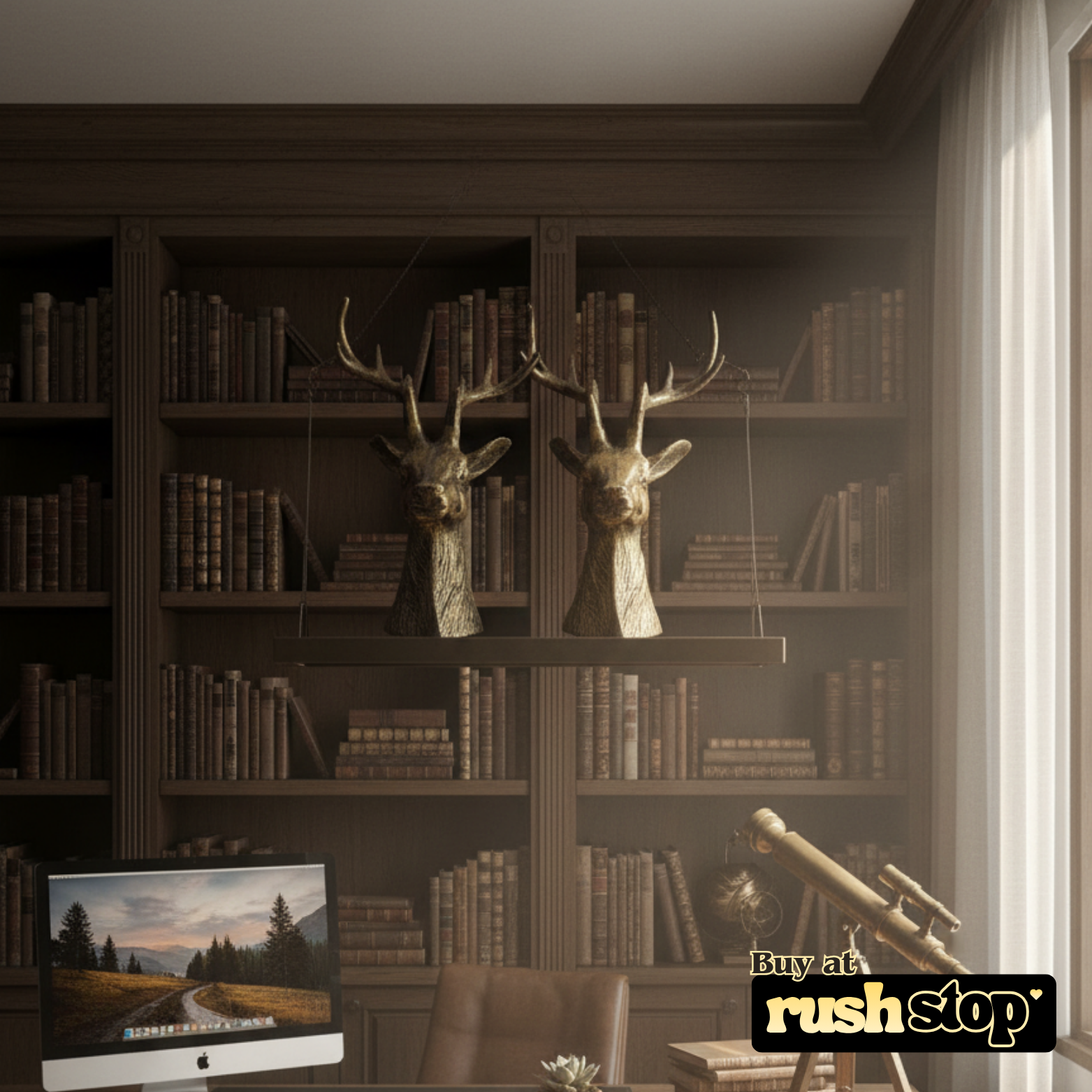 Gharnish deer showpiece, designer resin sculpture, handcrafted decor India, premium resin decor India – Rush Stop, free shipping home decor India.